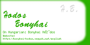 hodos bonyhai business card